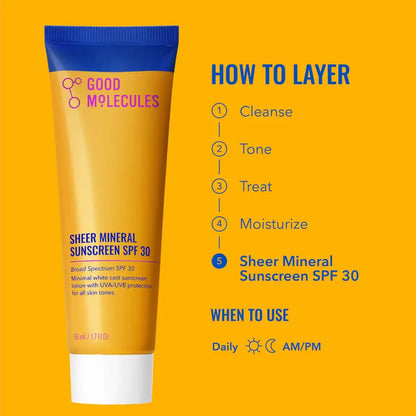 Good Molecules Sheer Mineral Sunscreen SPF 30 50ml